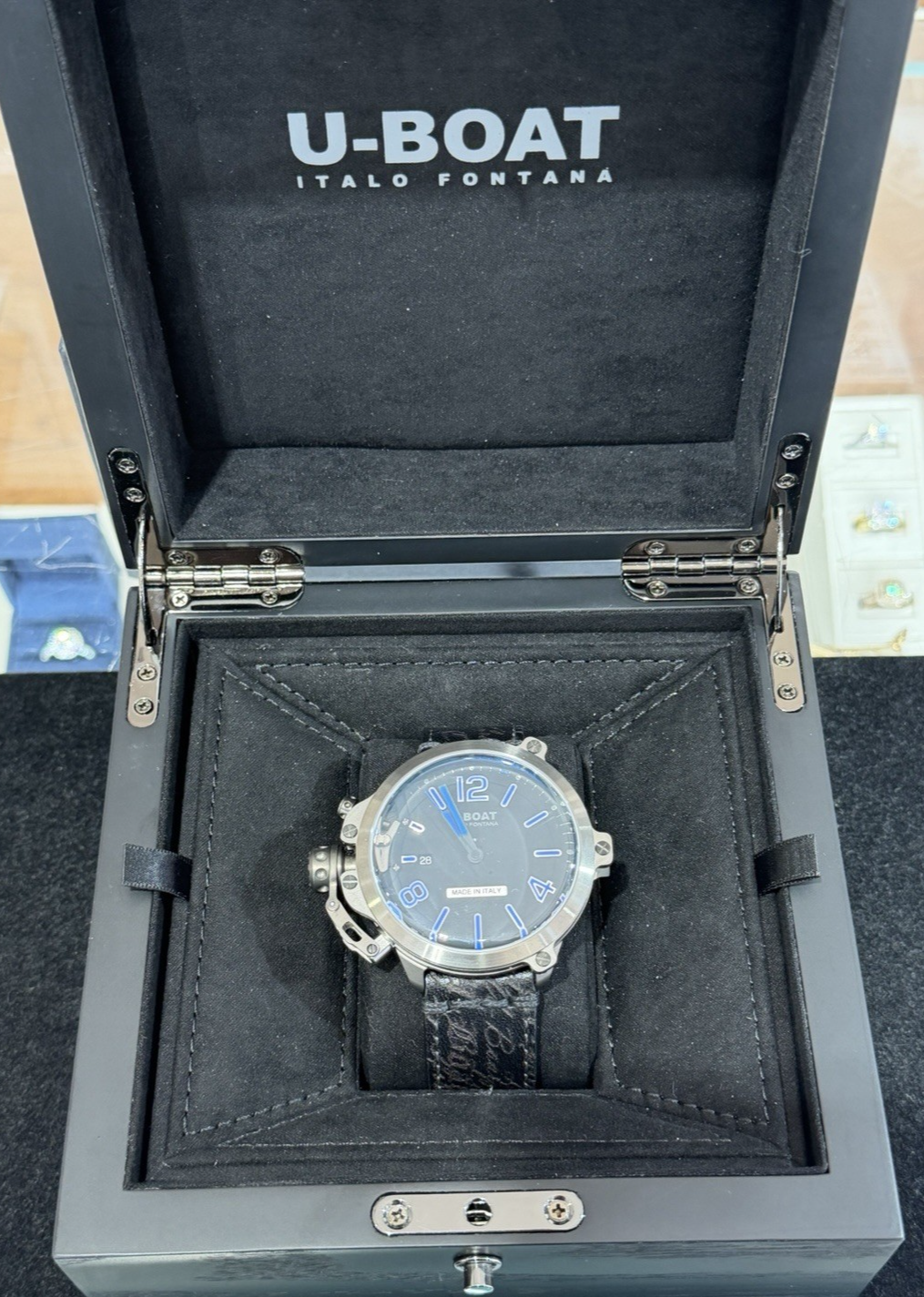 U-Boat Capsule 50mm Automatic PVD BK BL UB8806 Black Dial, Steel, Leather (view 11)