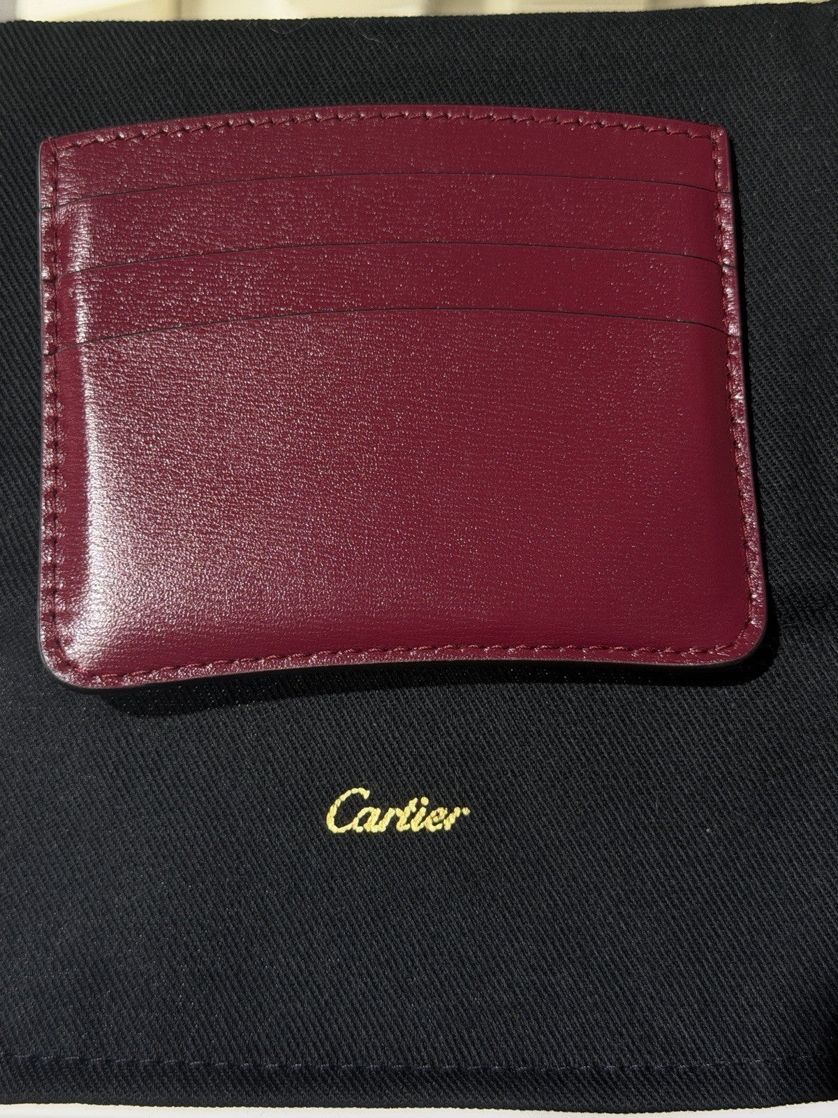 Cartier Panthere de Cartier Card Holder Red Wine Gold C Logo1