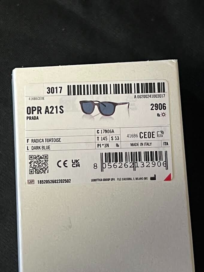 Prada Sunglasses PR A21S 17N06A 53 Radica Tortoise Frame Dark Blue Lens 145mm (view 8)