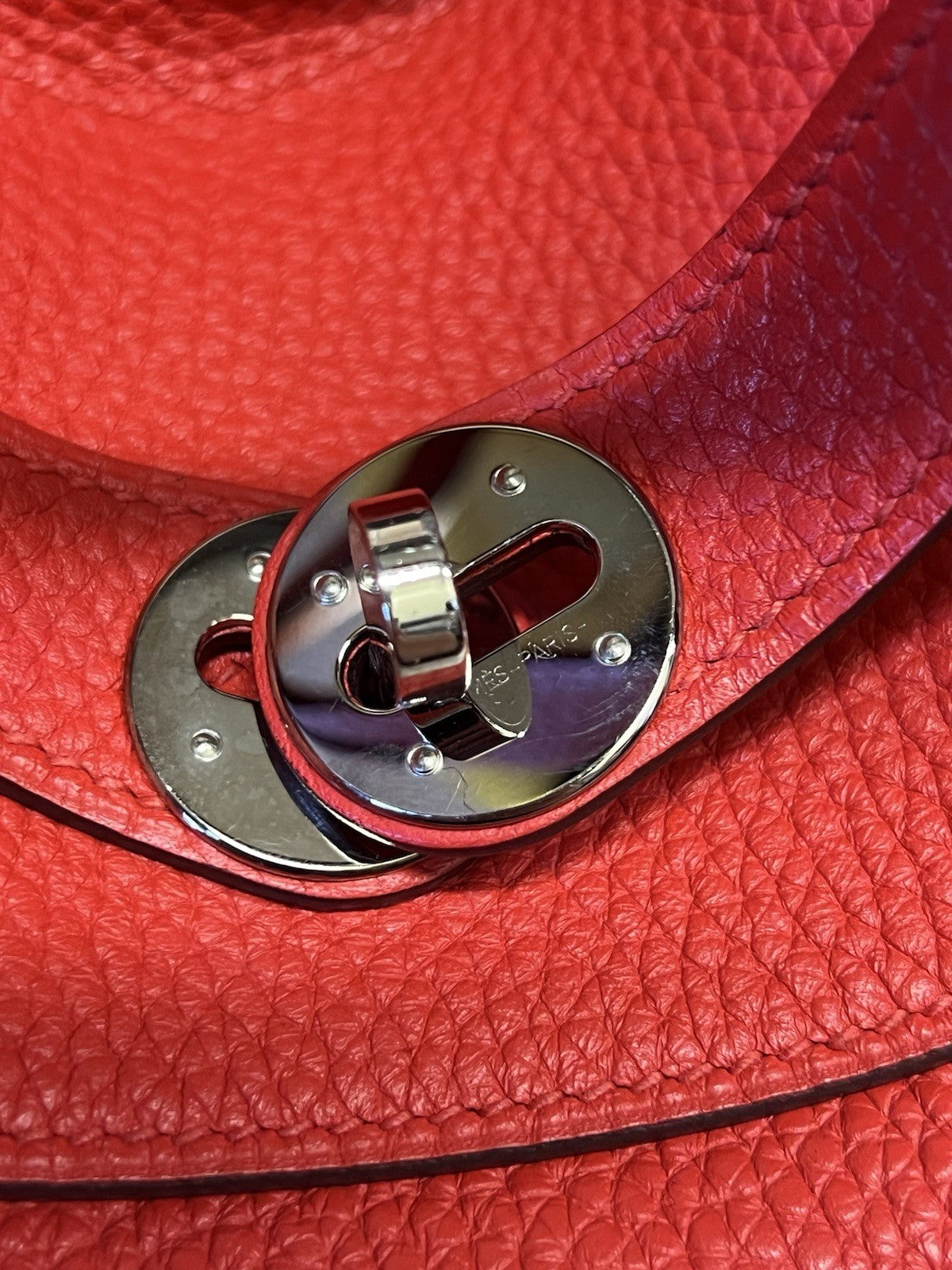 Hermes 2017 Lindy 30 Red Leather Shoulder Bag, Organizer & Dust Bag (view 12)