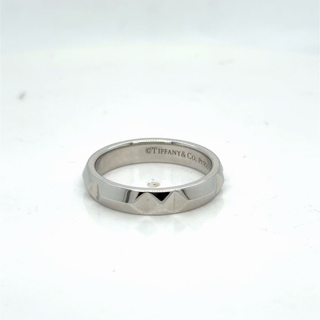 Tiffany & Co. Tiffany True 4 mm Beveled Band Platinum PT 950 Size 8 (view 7)