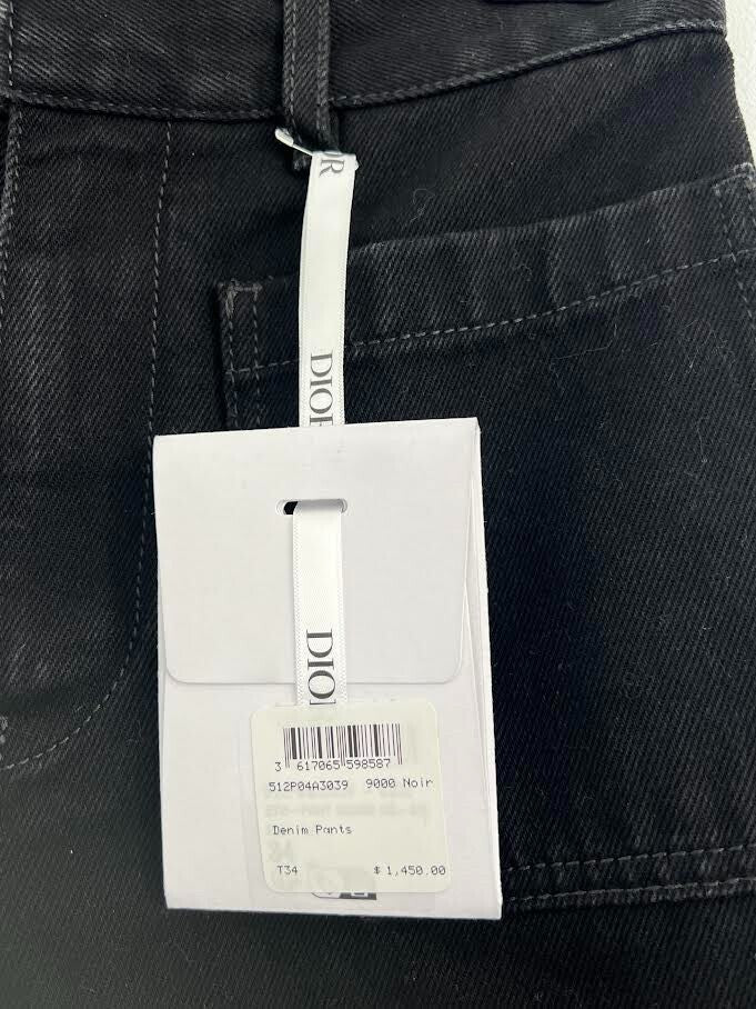 CHRISTIAN DIOR FLARED DENIM PANTS BLACK SIZE 34 (US 0) 512P04A3039 9000 NOIR5
