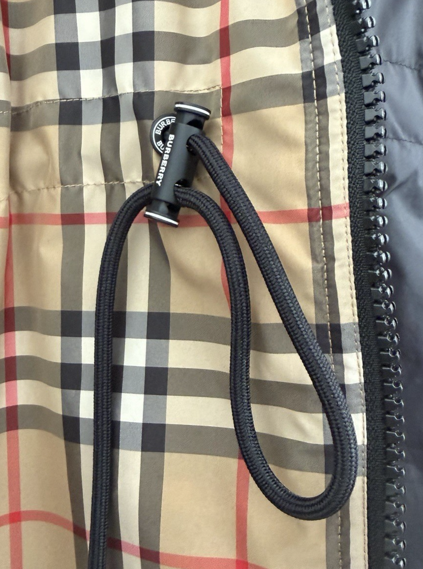 Burberry Check Hooded Jacket Drawstring Long Sleeve US Size 2 (view 7)