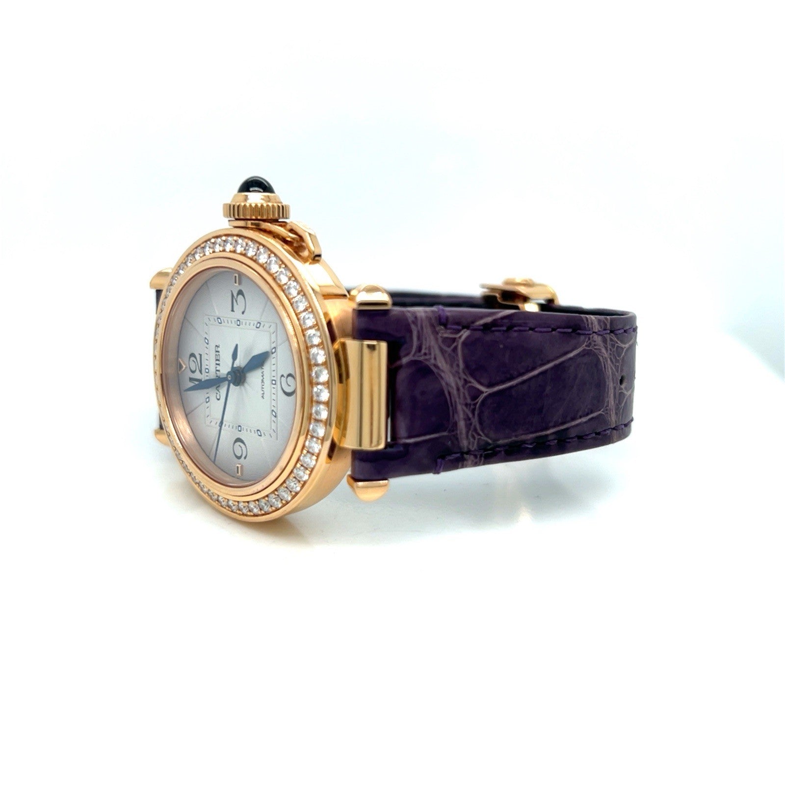 CARTIER PASHA 35MM 18K ROSE GOLD DIAMOND BEZEL WJPA0012 EXTRA STRAPS, BOX — view 10