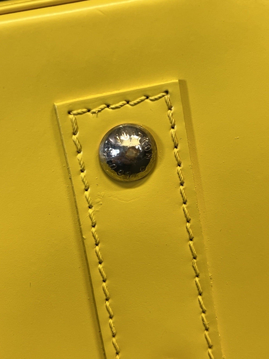 Louis Vuitton Alma BB Yellow Leather Top Handle Bag Removable Shoulder Strap (view 14)