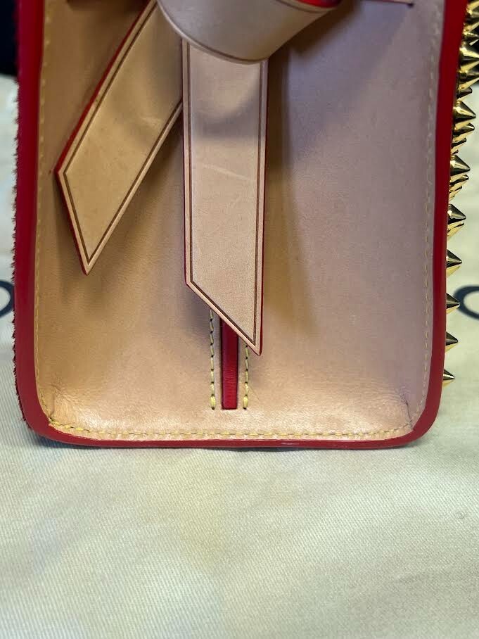 Louis Vuitton x Christian Louboutin Monogram Studded Red Calfhair Top Handle Bag (view 13)