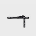 CELINE DOUBLE RING BLACK JAQUARD/CALFSKIN BELT FITS 80-100cm0