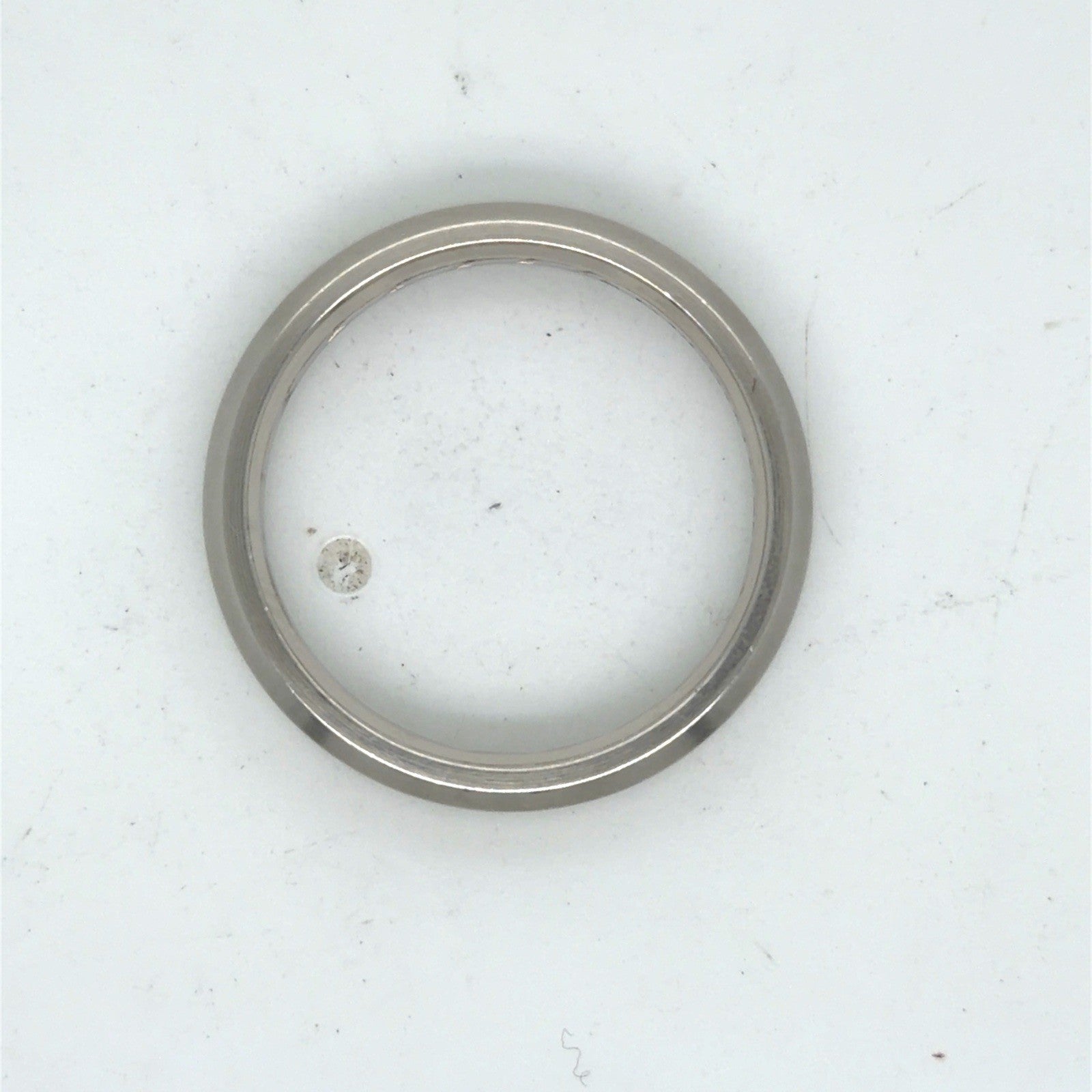 David Yurman Beveled Band Ring 18k White Gold AU 750 4 mm Size 8 — view 8