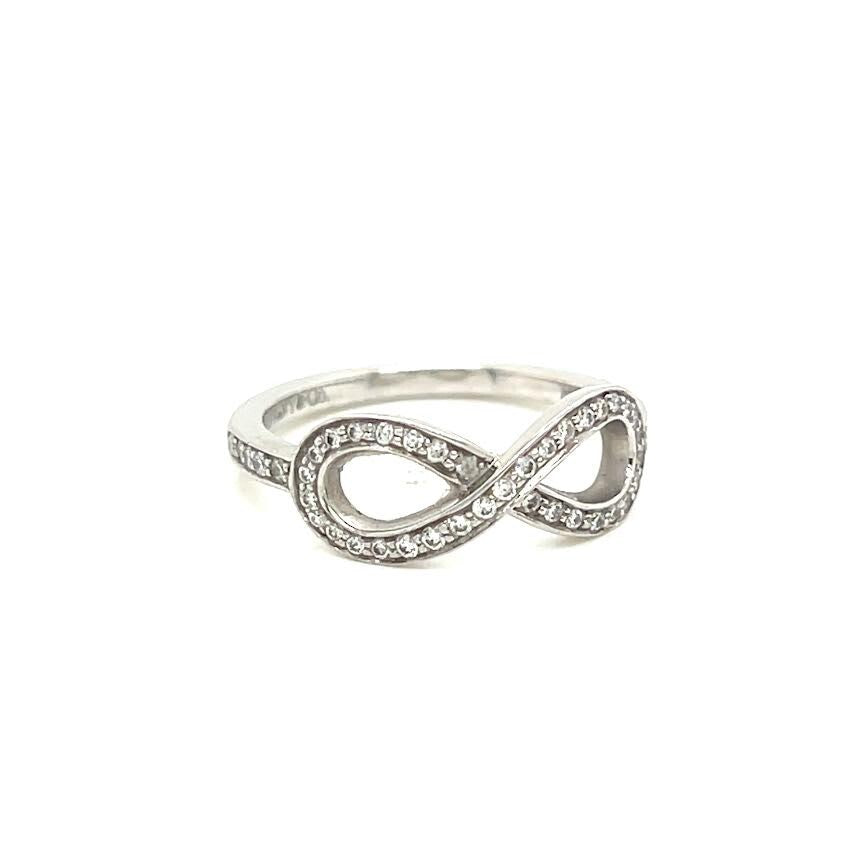 Tiffany & CO Platinum and Diamond Infinity Ring Size 4.5 (view 2)