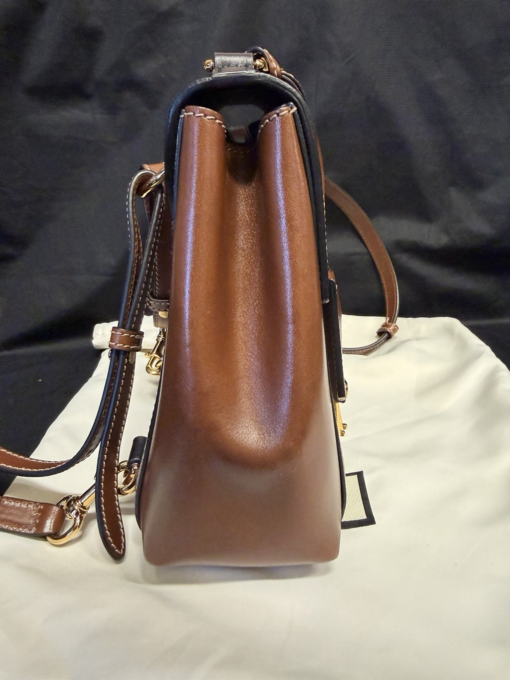 Gucci Padlock Mini Backpack Beige GG Supreme Canvas Brown/Black — view 2
