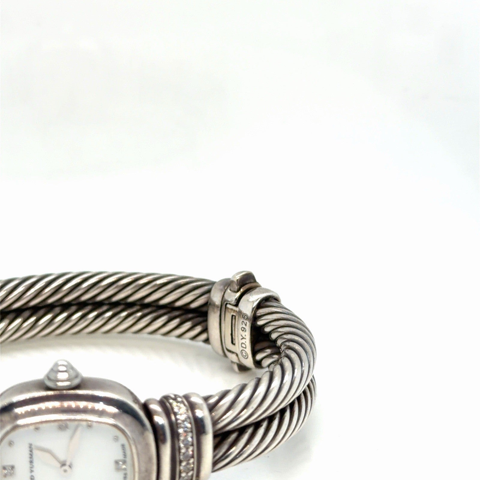 David Yurman Sterling Silver Watch with 0.27ctwa Diamonds & Mother of Pearl Dial — view 7