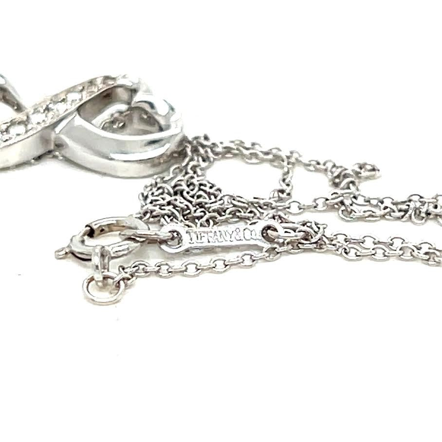 Tiffany & Co. TIFFANY & CO 18K WHITE GOLD PALOMA PICASSO DIAMOND INFINITY HEART NECKLACE 17 in — view 5