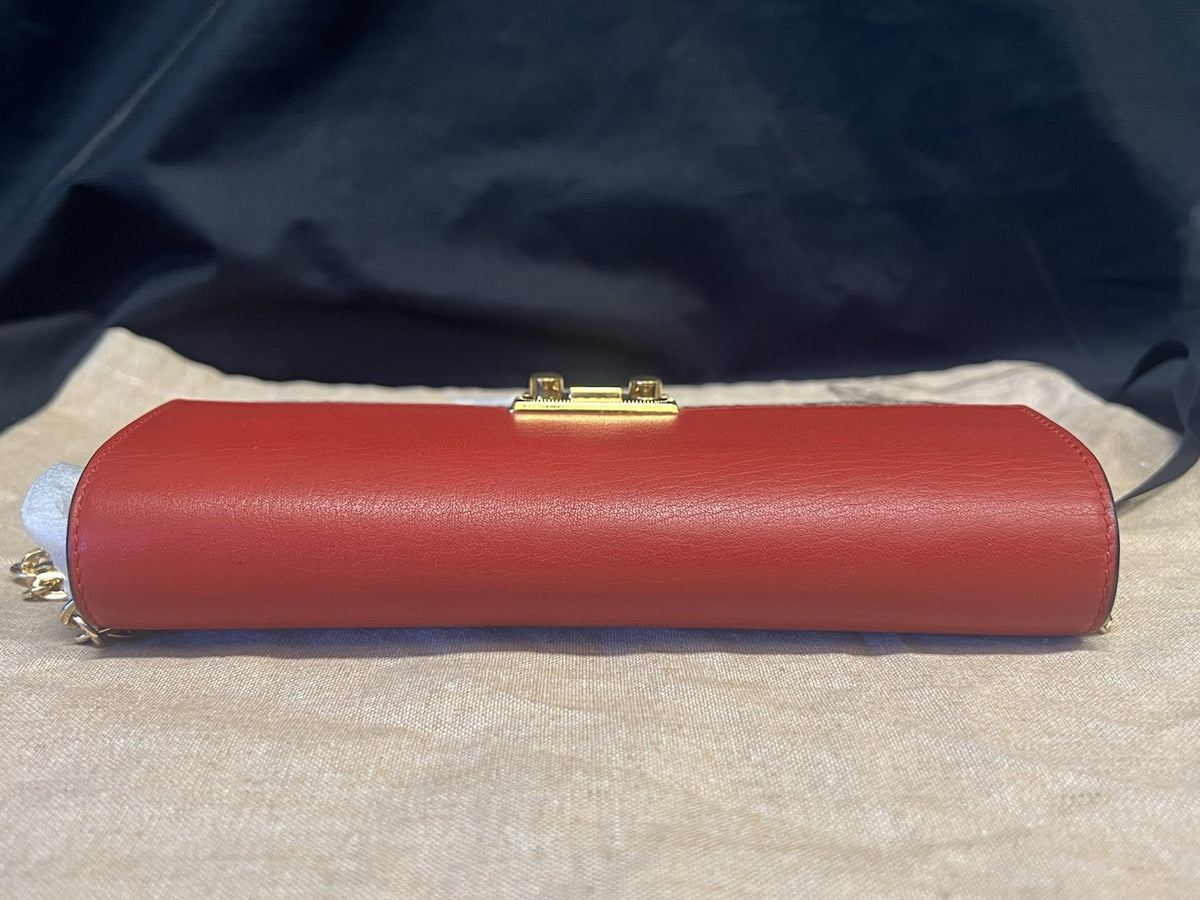 Gucci Red GG Supreme Long Wallet Clutch Removable Chain Straps Dust Bag and Box (view 9)
