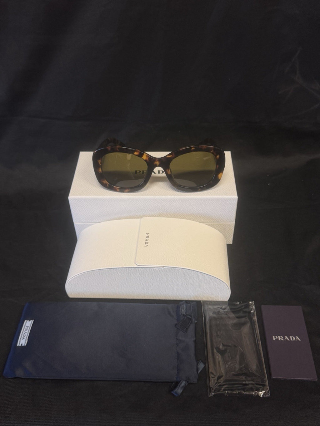 PRADA HONEY TORTOISE FRAME DARK BROWN LENS PR A13S 145MM/ 54-23MM SUNGLASSES — view 6