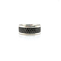 David Yurman Sterling Silver 3 Row Black Diamond Streamline Band Ring Size 7.5 — Certified Authentic | San Diego Jewelry Buye