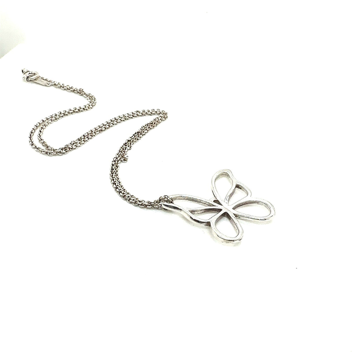 Tiffany & Co. Sterling Silver Butterlfy Pendant Necklace 16" (view 4)