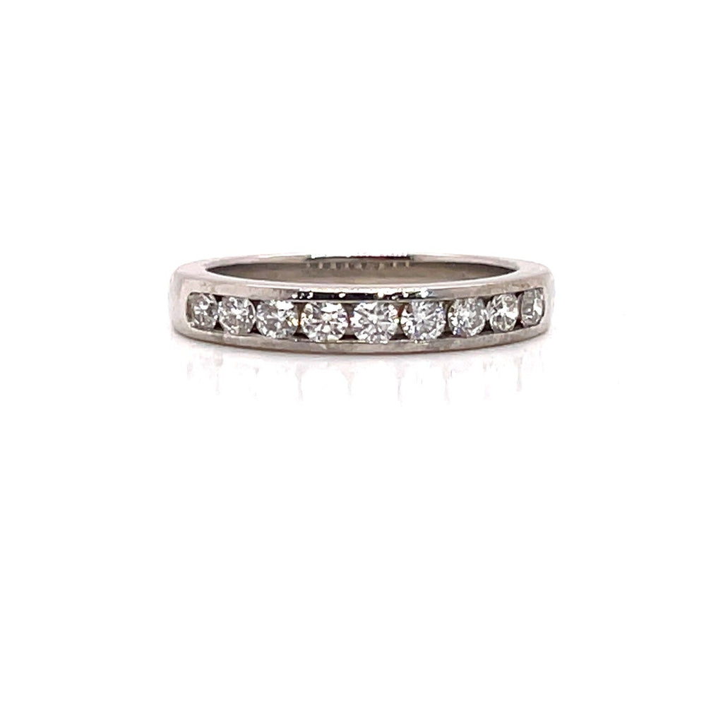 0.33ctw Tiffany & Co. Platinum 950 Diamond Wedding Band Ring Size 4.5 MSRP $3500 (view 2)