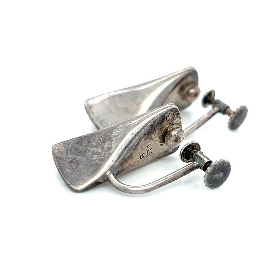 Georg Jensen Vintage Screw/clip ON Earring Sterling Silver 925 116B 1960's Era (view 8)