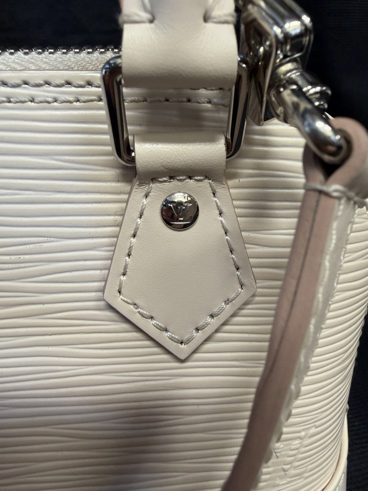 Louis Vuitton Nano Alma Epi Leather Quartz (Cream/Beige) Crossbody Handbag (view 12)