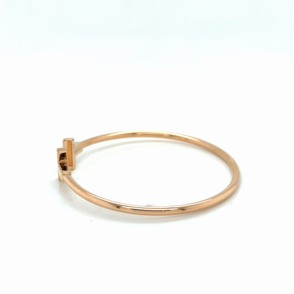 Tiffany & Co. T Wire Bracelet 18k Rose Gold Size Medium 6.25 in (view 11)
