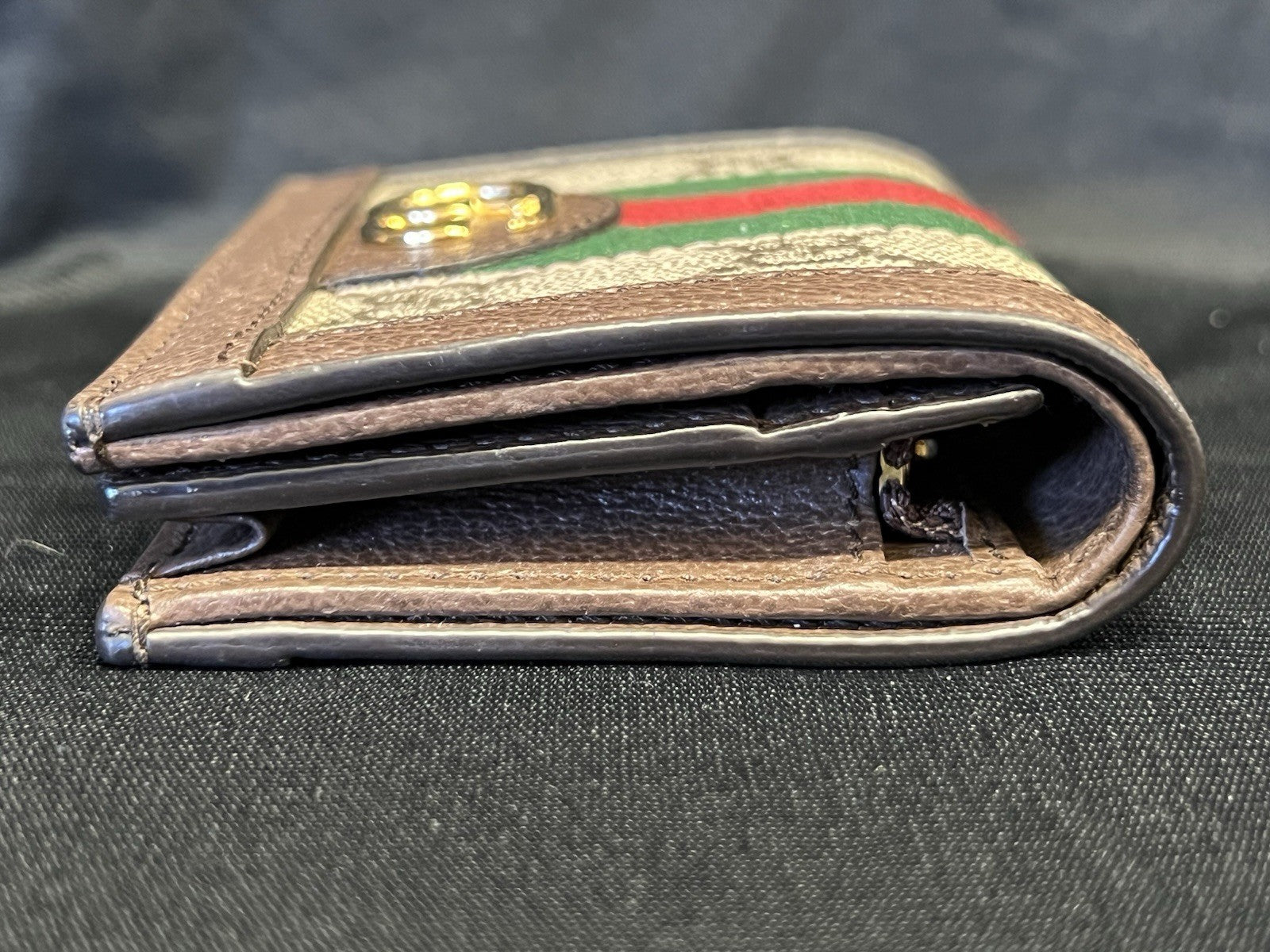 GUCCI OPHIDIA GG SUPREME CANVAS AND LEATHER COMPACT WALLET4