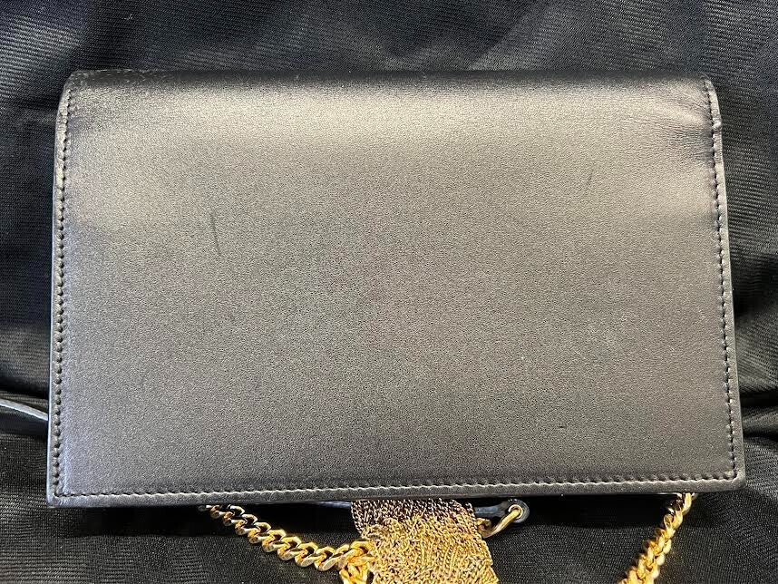 Saint Laurent Classic KATE Monogram Tassel Chain Wallet Leather BLACK/GOLD (view 3)