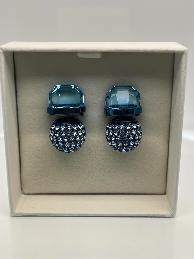 Swarovski Lucent Stud Earrings Pave Ball Blue Finish Crystals/pvd 5680693 (view 5)