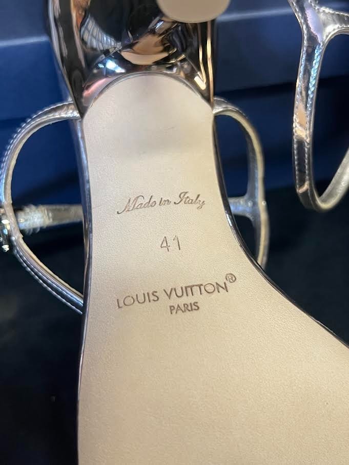 Louis Vuitton 6AM Sandal Size 41 (us 11) 1AGWZ2 Gold Metallic Leather Heels (view 12)