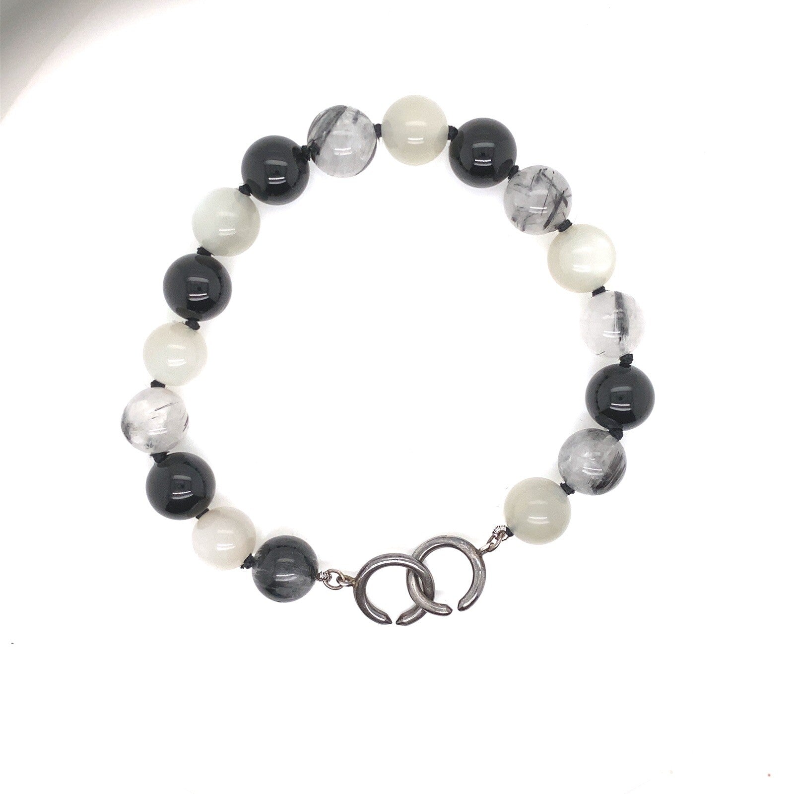 Tiffany & Co. Sterling Silver Paloma Picasso Onyx Quartz Bead Bracelet — view 2