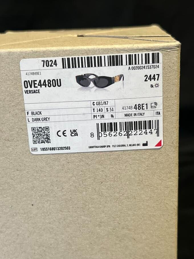 VERSACE SUNGLASSES VE4480U GB1/87 BLACK FRAME DARK GREY LENS 140mm — view 8