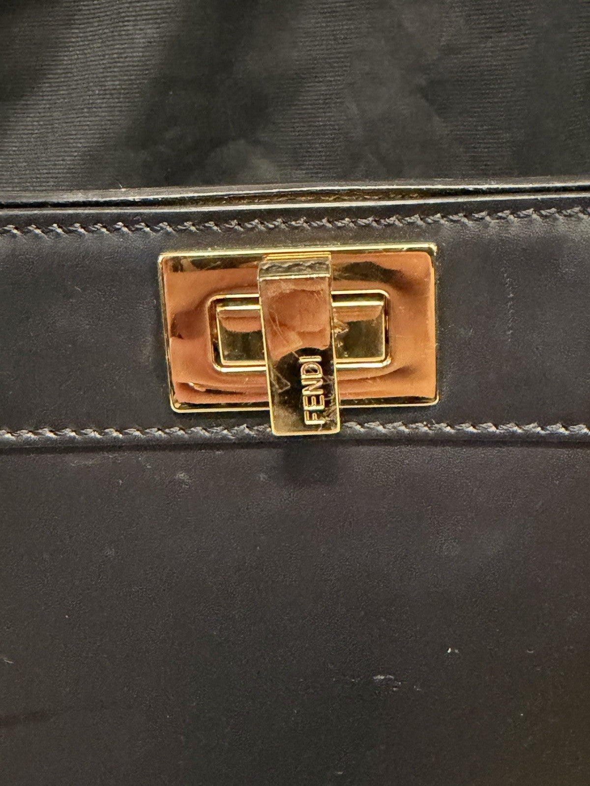 Fendi Peekaboo I See U East-West Black Leather Bag with Beaded Fringe (view 12)