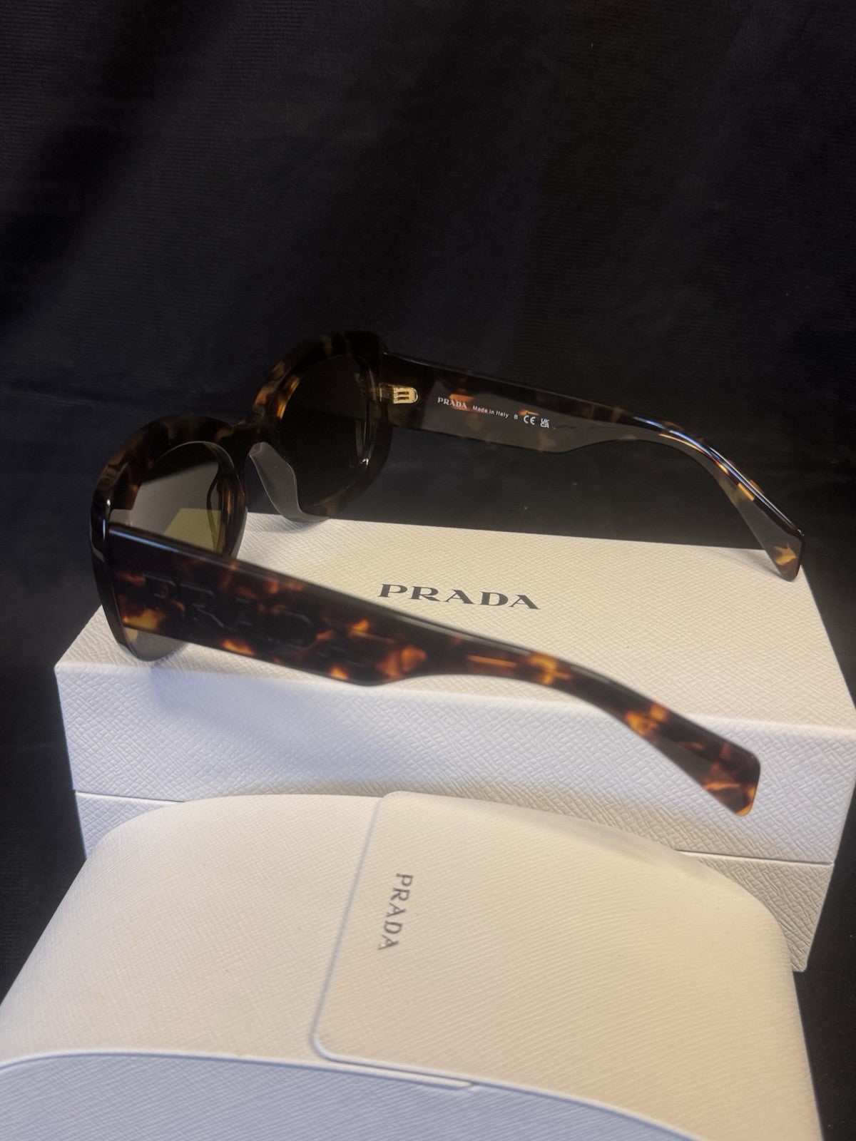 PRADA HONEY TORTOISE FRAME DARK BROWN LENS PR A13S 145MM/ 54-23MM SUNGLASSES — view 10