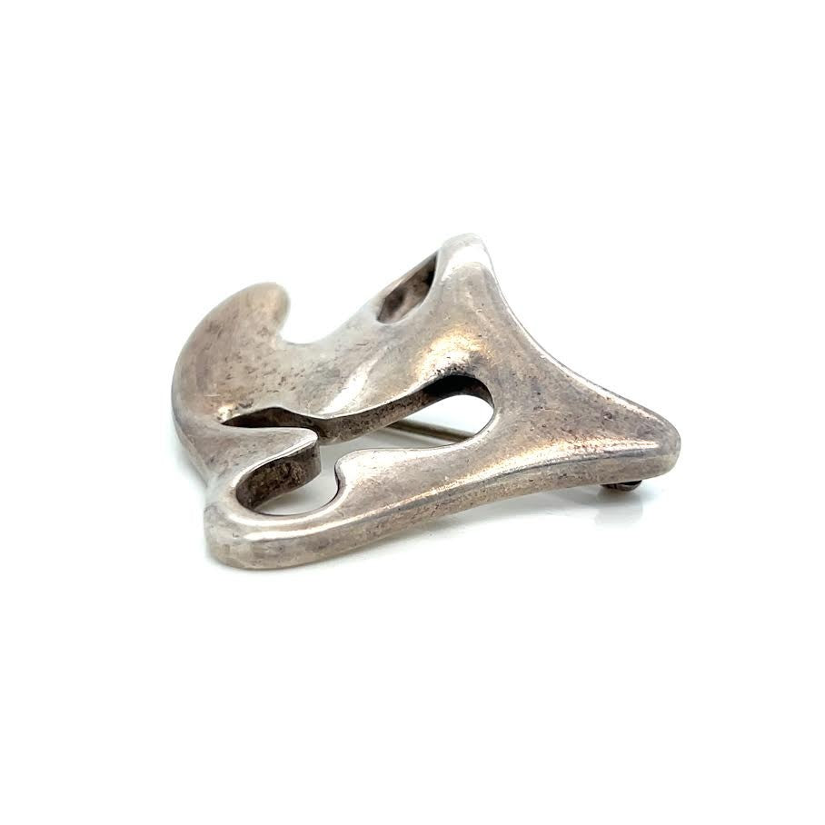 GEORG JENSEN AMOEBA BROOCH STERLING SILVER 925 VINTAGE DENMARK 322 STAMP — view 9
