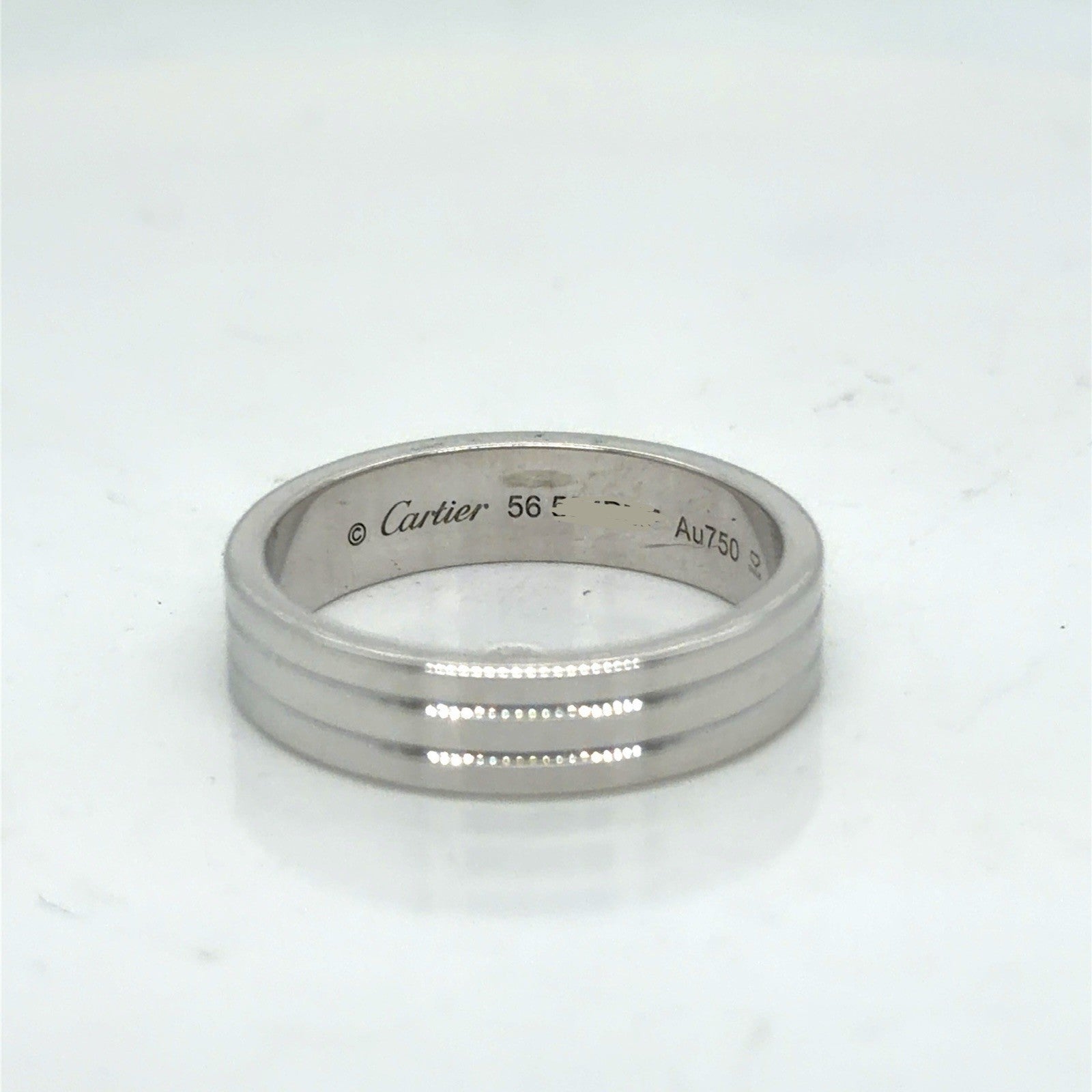 Cartier Vendome Louis Wedding Band Ring 18k White Gold Au 750 Size 56 (US 7.5) — view 2