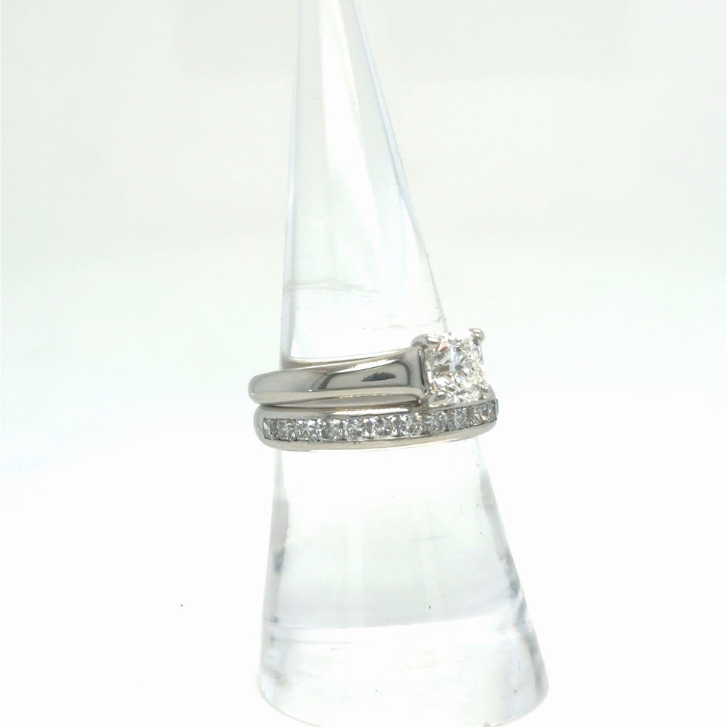 Tiffany & Co. Lucida Ring Set PT950 1.06ct Solitare & Channel Set Band Size 7.5 (view 2)