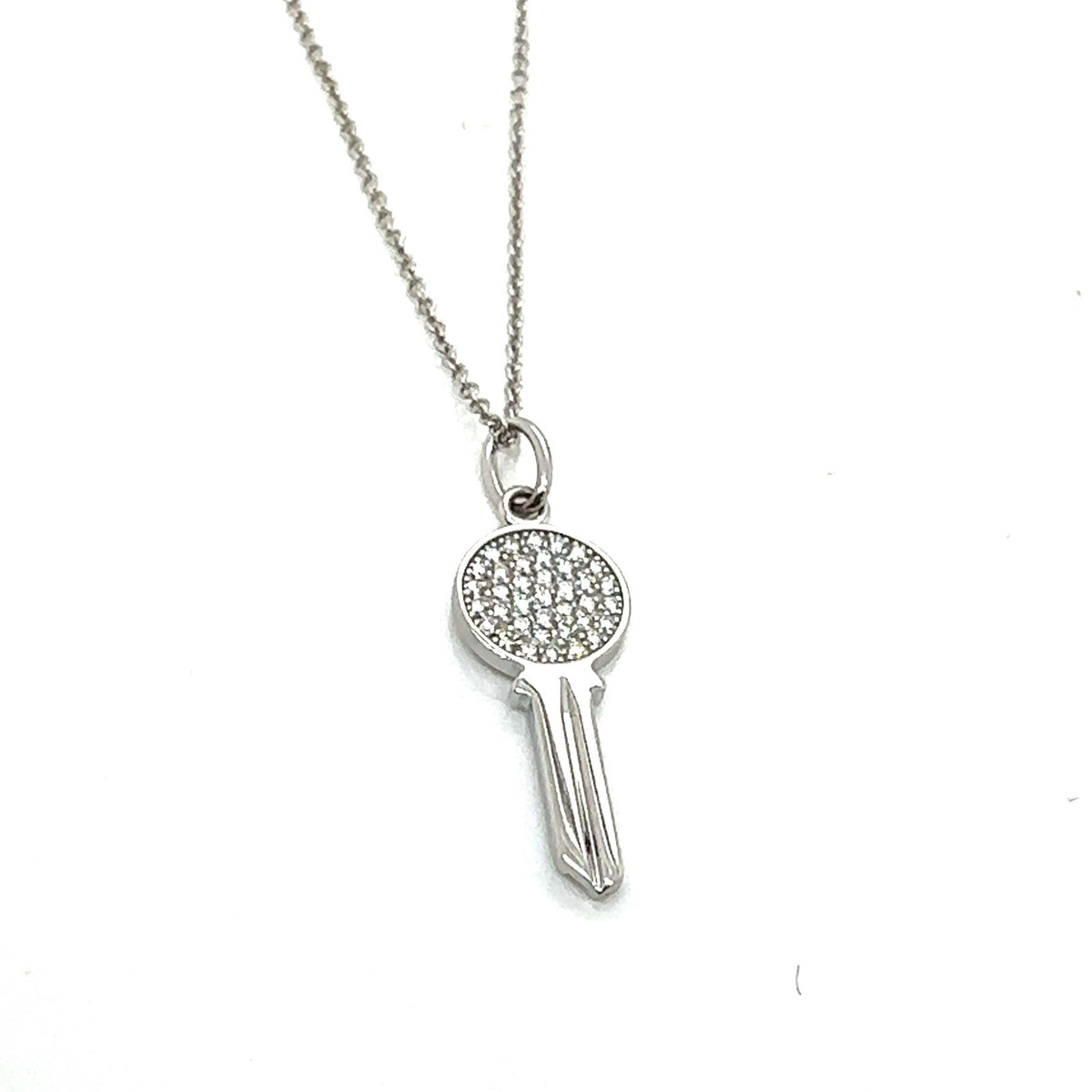 Tiffany & Co. 18k White Gold and Pave Diamond Modern Round Key (view 2)