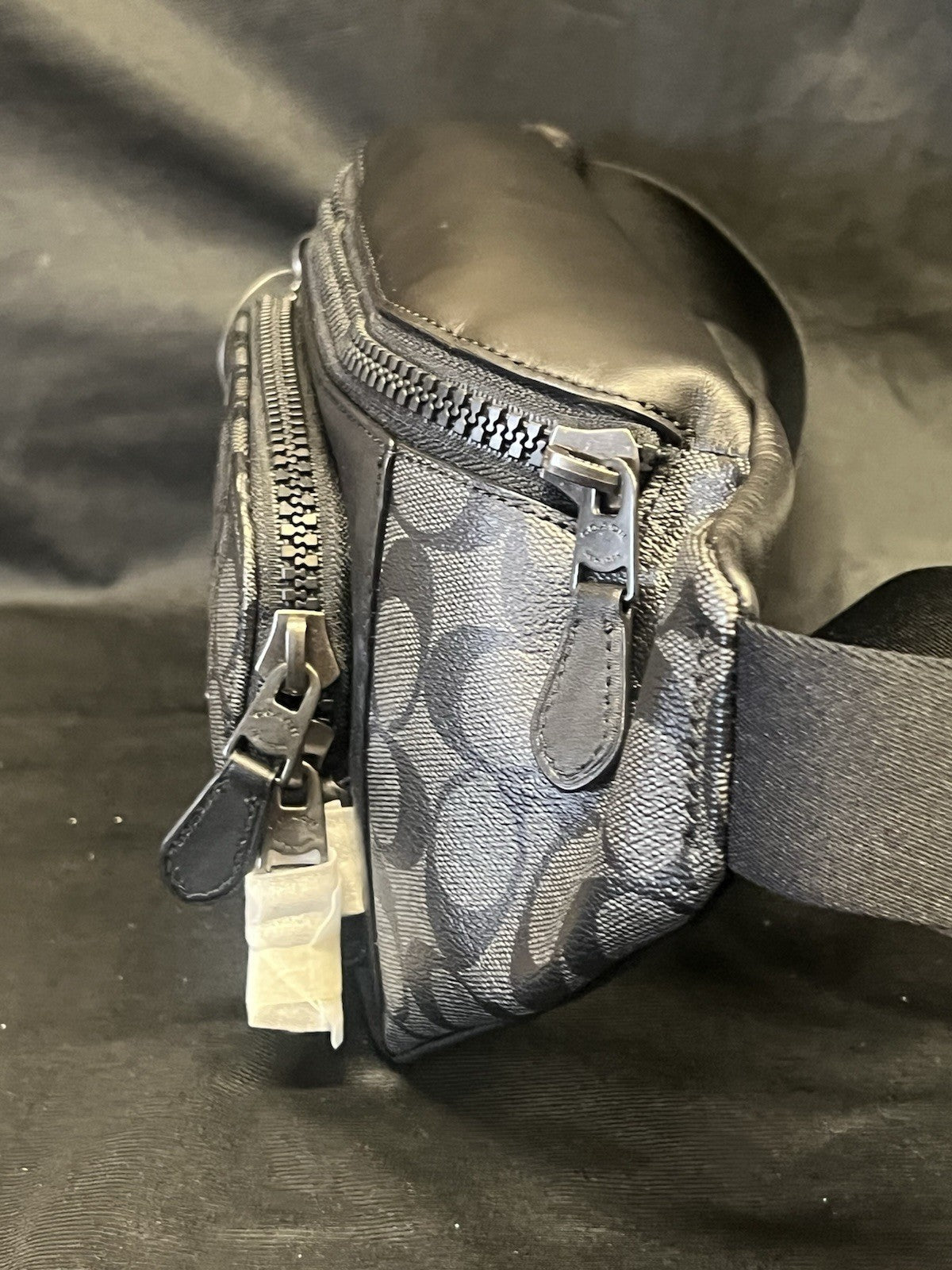 COACH TRACK BELT BAG C3765 CHARCOAL/GREY/BLACK WAIST BAG FANNY PACK — view 4