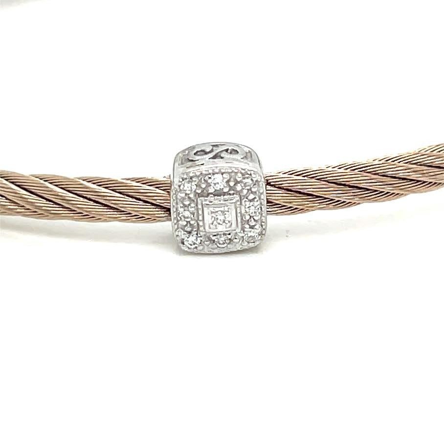 Alor Single Square Essential Stackable Bracelet 6 in Stainless Steel 14K Gold (view 5)
