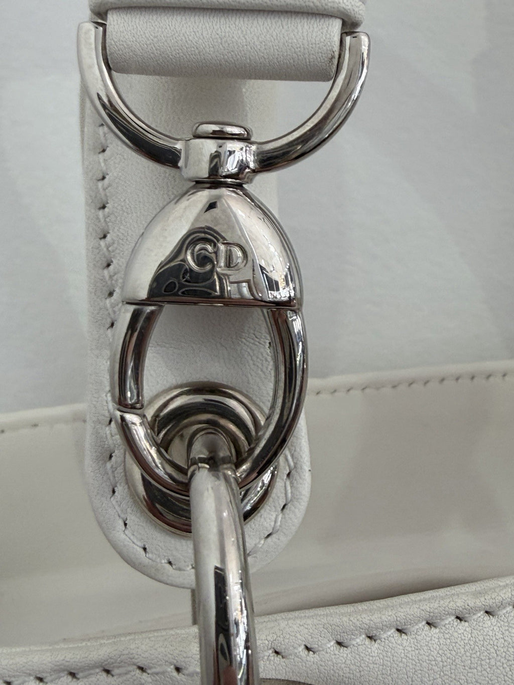 Christian Dior Medium Patch Lady Dior Bag White Calfskin Leather — view 20