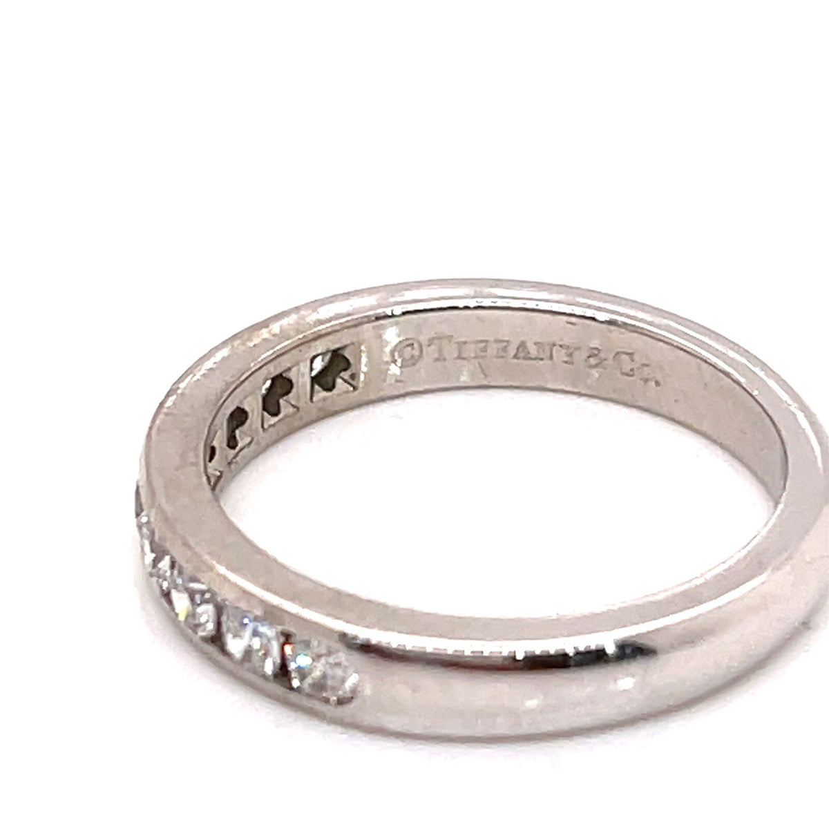 0.33ctw Tiffany & Co. Platinum 950 Diamond Wedding Band Ring Size 4.5 MSRP $3500 (view 3)