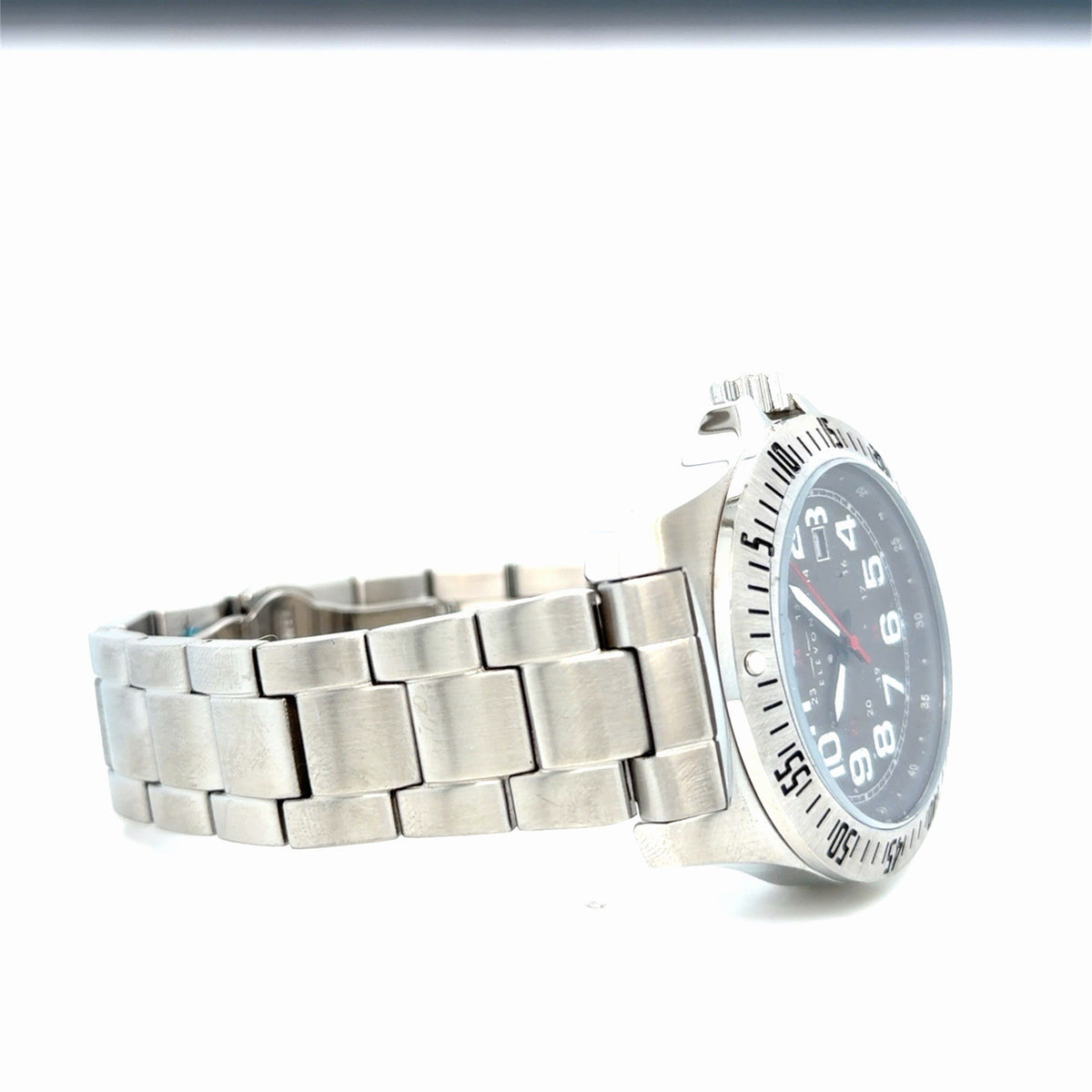 Elevon Aviator Silver/Black 41mm Stainless Steel Watch Date Indicator ELE120-2 (view 3)