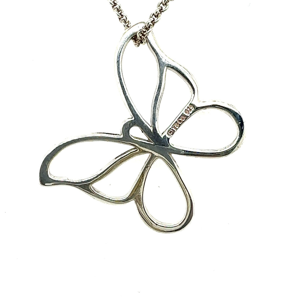 Tiffany & Co. Sterling Silver Butterlfy Pendant Necklace 16" (view 3)