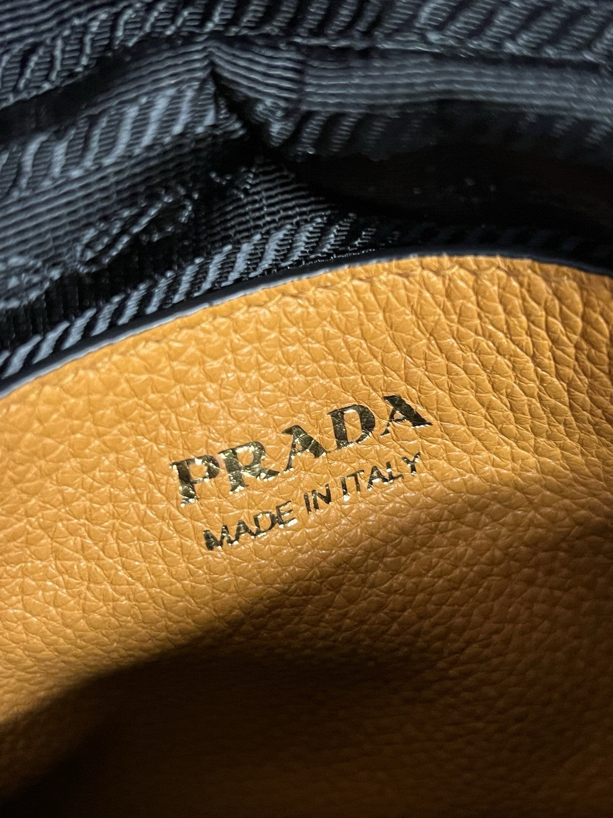 Prada Small Leather Shoulder Bag with Extra Strap Amber 1BH082_2DKV_F04GV_V_7NM (view 8)