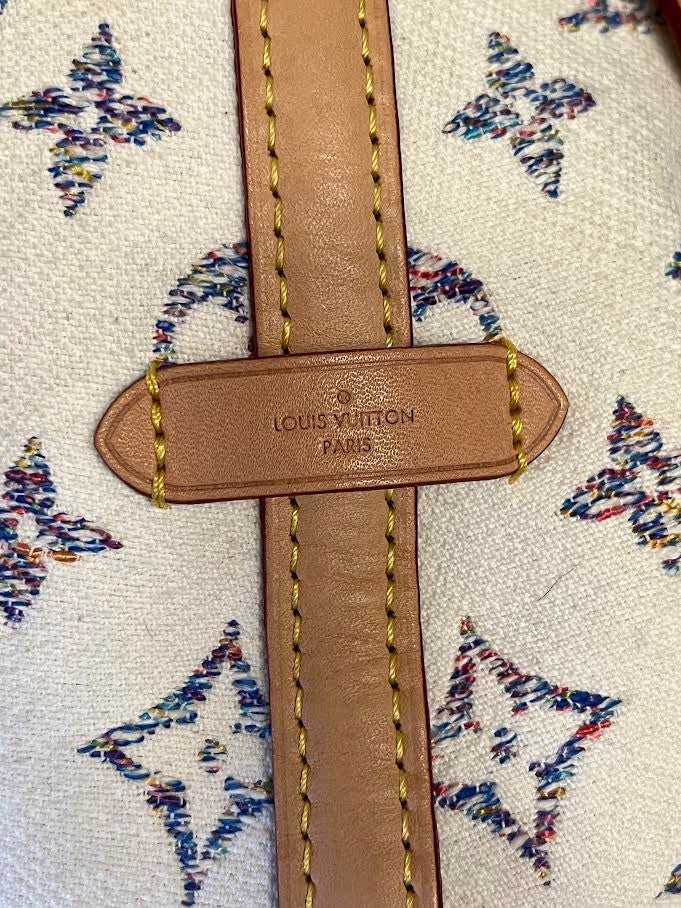 Louis Vuitton Monogram Jaquard Carryall PM Shoulder Bag, Pouch & Mirror Name Tag (view 15)