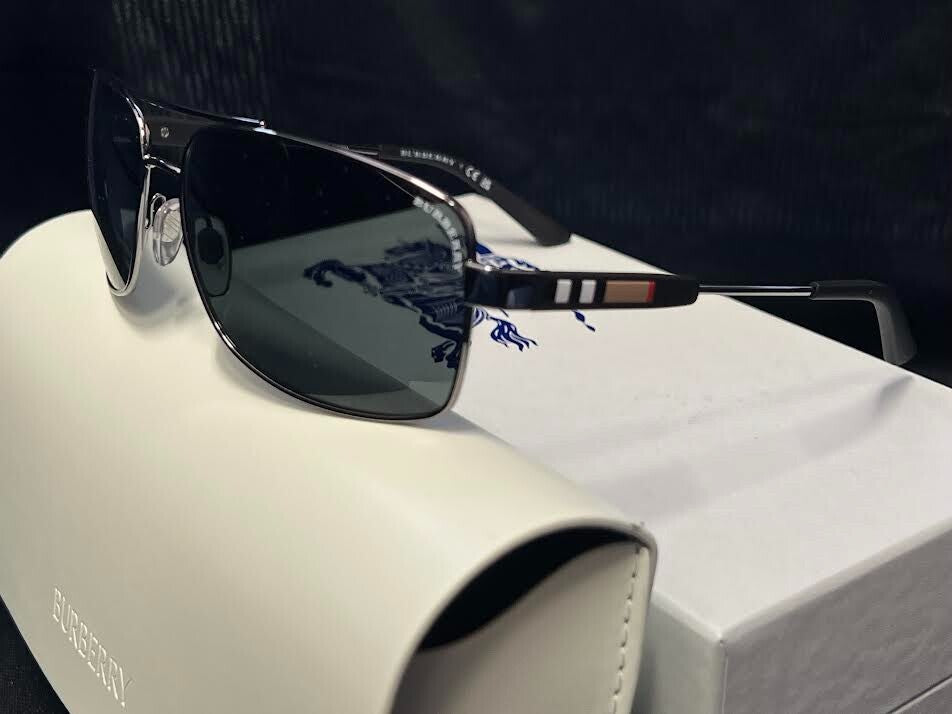 Burberry Sunglasses BE3074 100387 Gunmetal Frame Grey Lens 135mm (view 7)