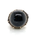 Stephen Dweck handmade silver ring with round Star Diopside cabochon , size 6. (view 1)