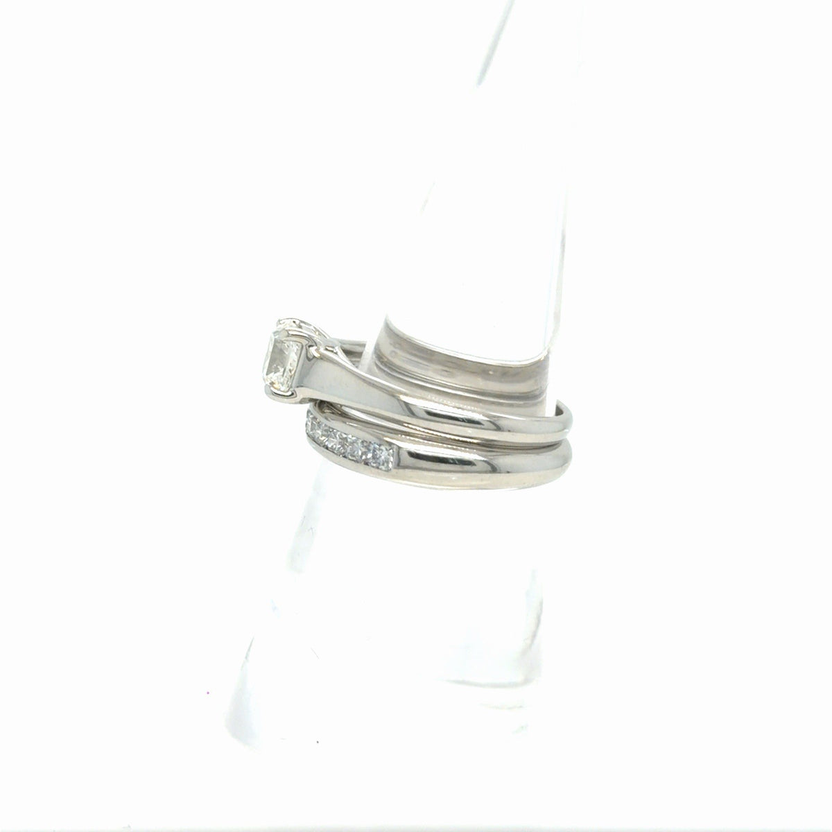 Tiffany & Co. Lucida Ring Set PT950 1.06ct Solitare & Channel Set Band Size 7.5 (view 7)