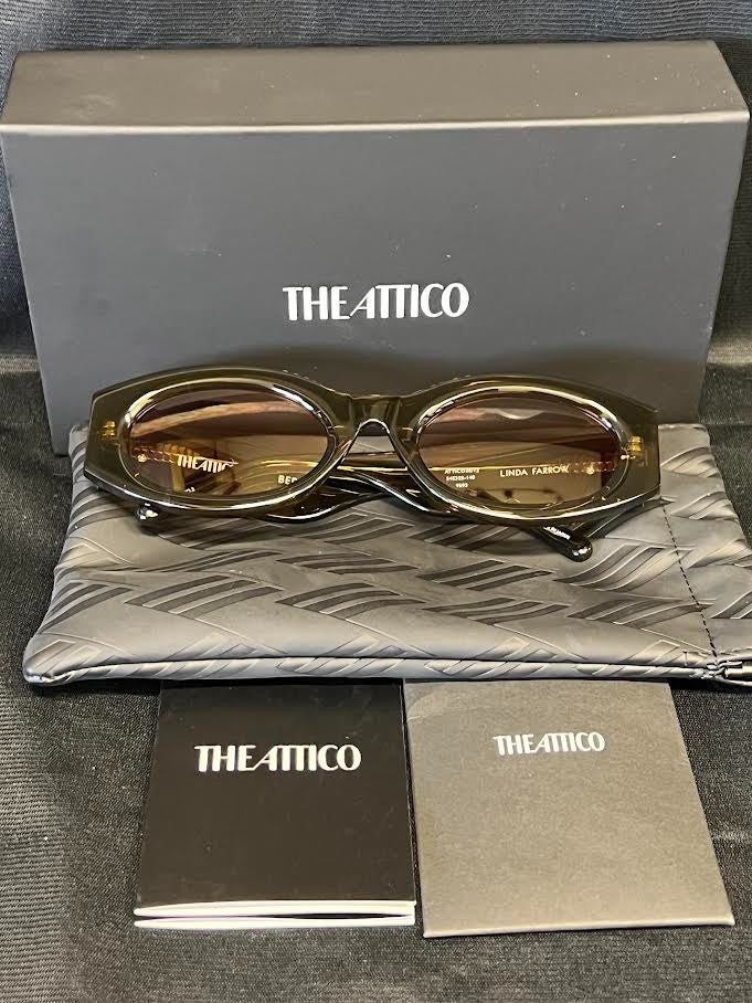 The Attico x Linda Farrow Berta Sunglasses Olive ATTICO38C12SUN 140mm 54-22 (view 4)