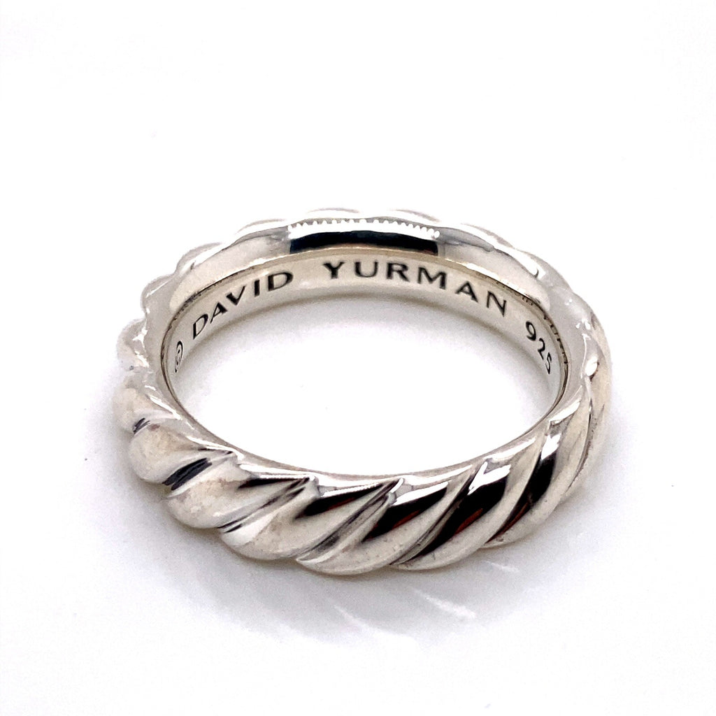 David Yurman Sterling Silver Cable Rope 6mm Wide Band Ring Size 10 — view 2