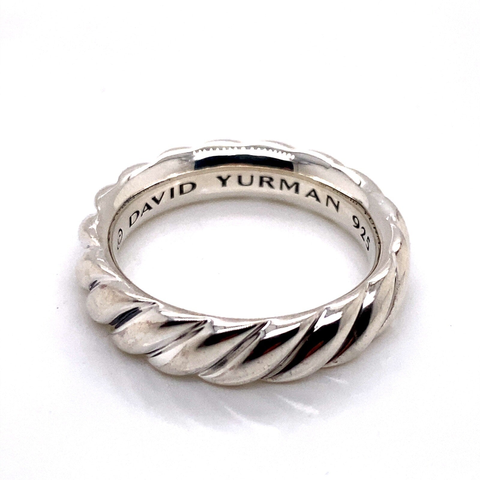 David Yurman Sterling Silver Cable Rope 6mm Wide Band Ring Size 10 — view 2